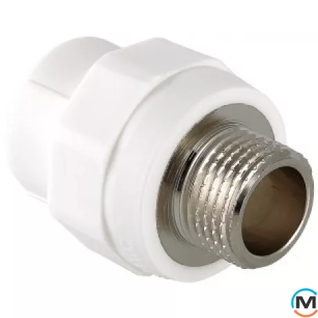 Полипропиленовый соединитель Valtec PPR с переходом на нар. р. 20х1/2", Тип резьбы: Наружная, Диаметр резьбы: 1/2", Диаметр (мм): 20, фото 