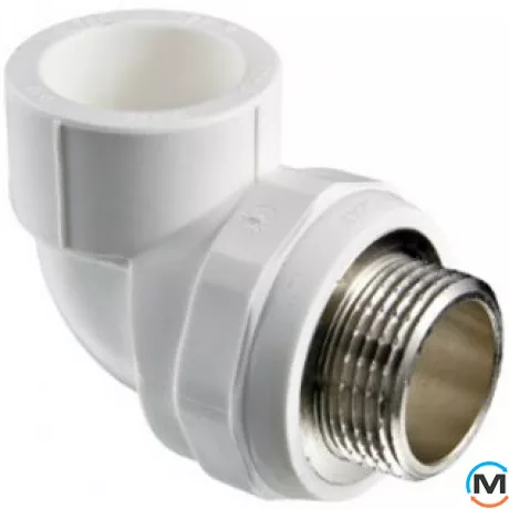 Полипропиленовый угольник Valtec PPR с переходом на нар. р. 20х1/2", Тип резьбы: Наружная, Диаметр резьбы: 1/2", Диаметр (мм): 20, фото 