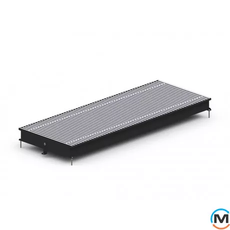 Внутрішньопідлоговий конвектор Carrera C2.Black.380.2250.65, Тип конвектора: Без вентилятора, Корпус конвектора: Метал у чорному кольорі, Кількість теплообмінників: 2, Глибина (мм): 65, Ширина (мм): 380, Довжина (мм): 2250, фото , зображення 2