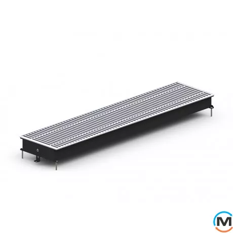 Внутрішньопідлоговий конвектор Carrera M.Black.230.2750.65, Тип конвектора: Без вентилятора, Корпус конвектора: Метал у чорному кольорі, Кількість теплообмінників: 1, Глибина (мм): 65, Ширина (мм): 230, Довжина (мм): 2750, фото , зображення 2