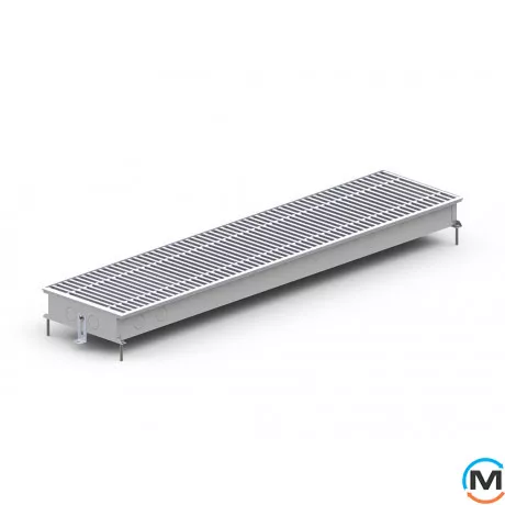 Внутрішньопідлоговий конвектор Carrera M.Inox.230.2250.65, Тип конвектора: Без вентилятора, Корпус конвектора: Нержавіюча сталь, Кількість теплообмінників: 1, Глибина (мм): 65, Ширина (мм): 230, Довжина (мм): 2250, фото , зображення 2