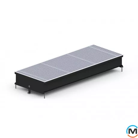 Внутрішньопідлоговий конвектор Carrera S2.Black.380.1500.120, Тип конвектора: Без вентилятора, Корпус конвектора: Метал у чорному кольорі, Кількість теплообмінників: 2, Глибина (мм): 120, Ширина (мм): 380, Довжина (мм): 1500, фото , зображення 2