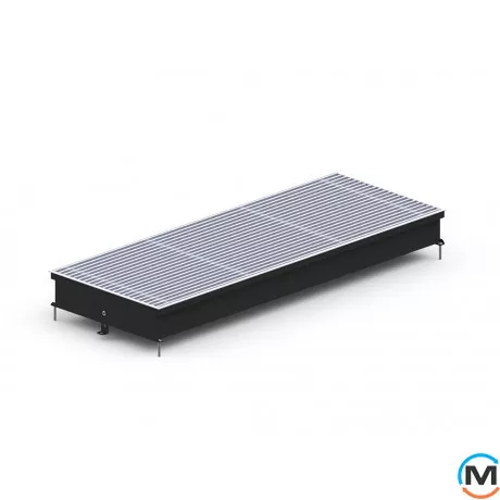 Внутрипольный конвектор Carrera S2.Black.380.1500.90, Тип конвектора: Без вентилятора, Корпус конвектора: Металл в черном цвете, Кол-во теплообменников: 2, Глубина (мм): 90, Ширина (мм): 380, Длина (мм): 1500, фото , изображение 2