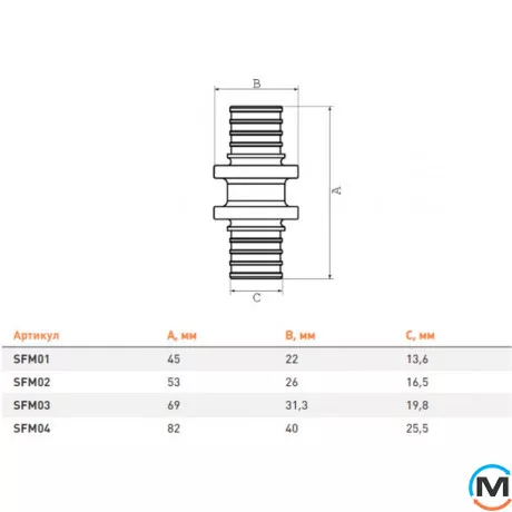 Муфта натяжная FADO SLICE NEW 20 мм, Диаметр (мм): 20, фото , изображение 4