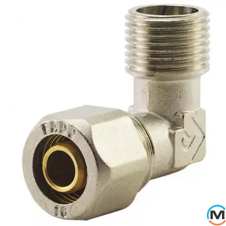 Обтиск куточок з переходом на зовнішнє різьблення FADO COMPRESS 26х3/4'', Тип різьблення: Зовнішня, Діаметр різьблення: 3/4", Діаметр (мм): 26, фото 