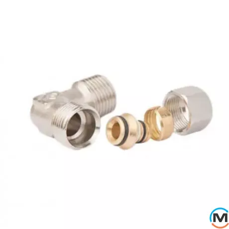 Обтиск куточок з переходом на зовнішнє різьблення FADO COMPRESS 16х1/2'', Тип різьблення: Зовнішня, Діаметр різьблення: 1/2", Діаметр (мм): 16, фото , зображення 2