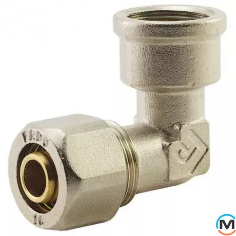 Обжим уголок с переходом на внутреннюю резьбу FADO COMPRESS 20х1/2'', Тип резьбы: Внутренняя, Диаметр резьбы: 1/2", Диаметр (мм): 20, фото 