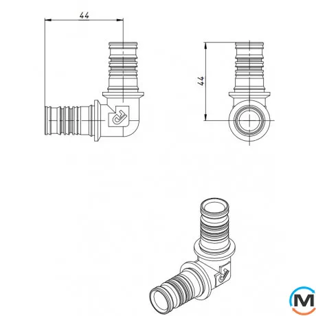 Прес кут FADO PRESS 20x20, Діаметр (мм): 20, фото , зображення 3