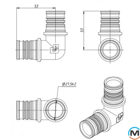 Пресс угол FADO PRESS 32x32, Диаметр (мм): 32, фото , изображение 3