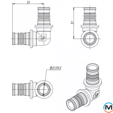 Пресс уголок FADO PRESS 26х26, Диаметр (мм): 26, фото , изображение 3