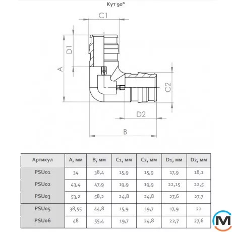 Кутник FADO FAST LINE PPSU 25х25, Діаметр (мм): 25, фото , зображення 2