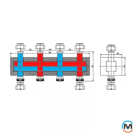 Колектор розподільний FADO х4 виходів, Кількість виходів: 4, фото , зображення 2