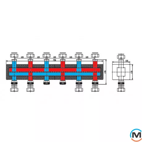 Колектор розподільний FADO х6 виходів, Кількість виходів: 6, фото , зображення 2
