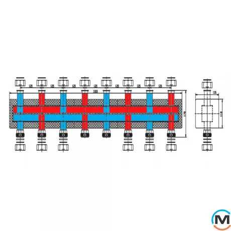 Колектор розподільний FADO х8 виходів, Кількість виходів: 8, фото , зображення 2