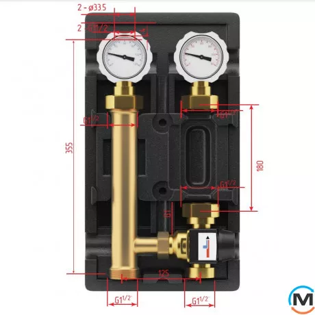 Насосна група FADO із термостатичним краном 1”, фото , зображення 3