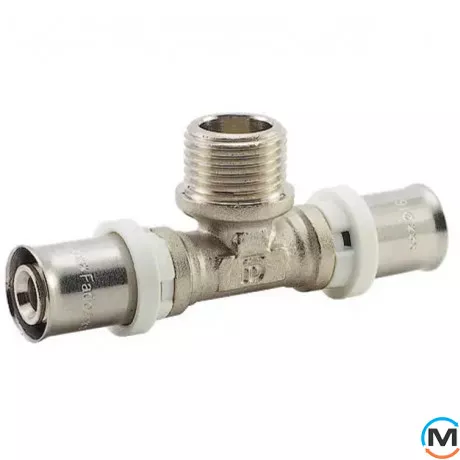 Пресс тройник с переходом на наружную резьбу FADO PRESS 32x1"x32, Тип резьбы: Наружная, Диаметр резьбы: 1", Диаметр (мм): 32, фото 