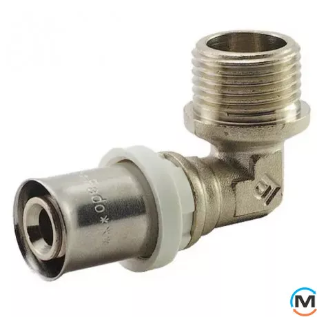 Прес косинець з переходом на зовнішнє різьблення FADO PRESS 32x3/4", Тип різьблення: Зовнішня, Діаметр різьблення: 3/4", Діаметр (мм): 32, фото 