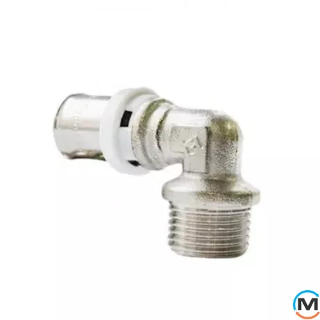 Прес косинець з переходом на зовнішнє різьблення FADO PRESS 20х1/2", Тип різьблення: Зовнішня, Діаметр різьблення: 1/2", Діаметр (мм): 20, фото , зображення 2