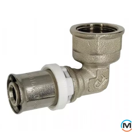 Прес косинець з переходом на внутрішнє різьблення FADO PRESS 16х1/2", Тип різьблення: Внутрішня, Діаметр різьблення: 1/2", Діаметр (мм): 16, фото 