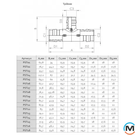 Редукционный тройник FADO FAST LINE PPSU 25х16х16, Модификация: 25х16х16, фото , изображение 2
