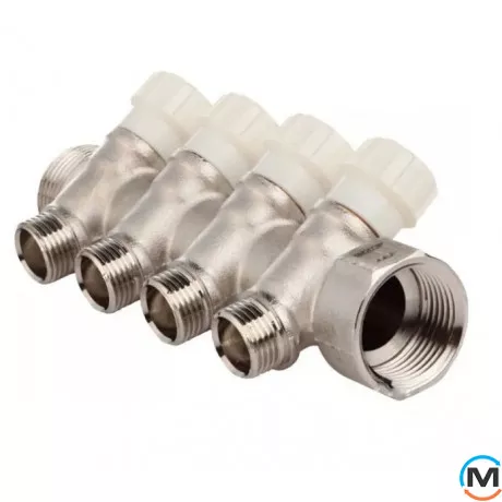 Коллектор вентильный FADO 3/4"x1/2"x4, Количество выходов: 4, Диаметр вход/выход: 3/4", фото 