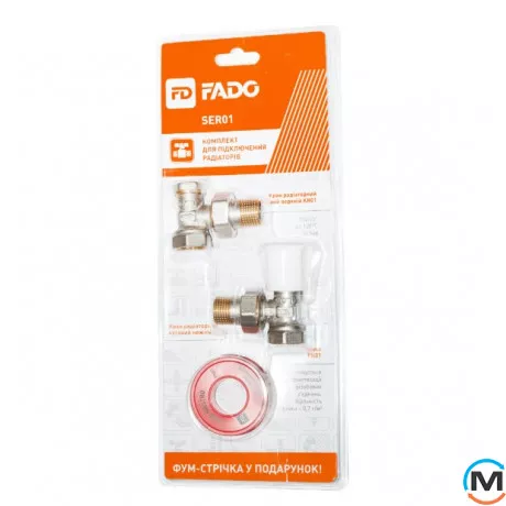 Комплект Fado для подключения радиаторов 1/2", Вариант: Без уплотнения, фото 