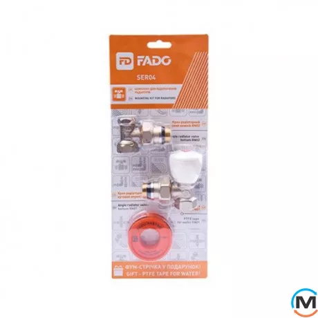 Комплект Fado для подключения радиаторов 1/2", Вариант: С уплотнением, фото 