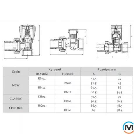 Кран радиаторный Fado NEW 1/2'' угловой нижний, Диаметр резьбы: 1/2", Исполнение: Угловой, фото , изображение 5