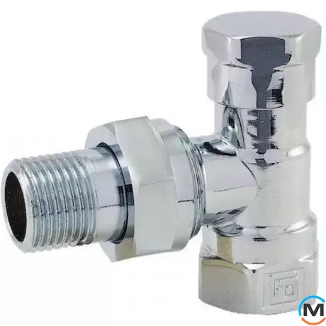 Кран радиаторный Хром Fado 1/2'' угловой нижний, Исполнение: Угловой, фото , изображение 2