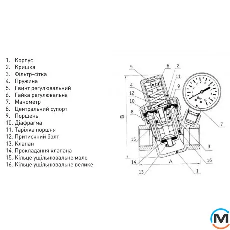 Редуктор тиску FADO 1/2" з фільтром, Діаметр різьблення: 1/2", фото , зображення 4