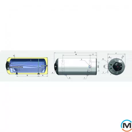 Водонагрівач Eldom Green Line 100 H 2.0 kW 0,35 m² WH10046SR, фото , зображення 2