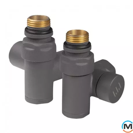 Комплект дизайн кранов под ТЭН Ideale 1/2”x1/2” антрацит, Цвет: Антрацит, фото 