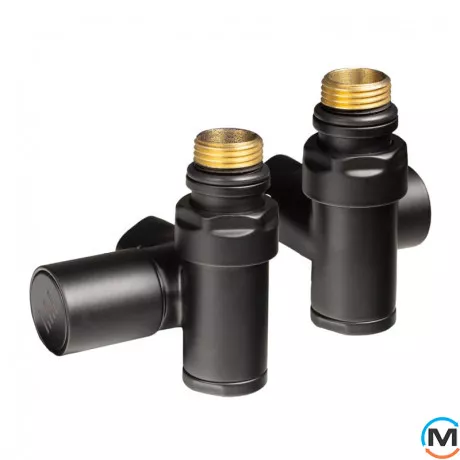 Комплект дизайн кранов под ТЭН Ideale 1/2”x1/2” черный, Цвет: Черный, фото , изображение 3