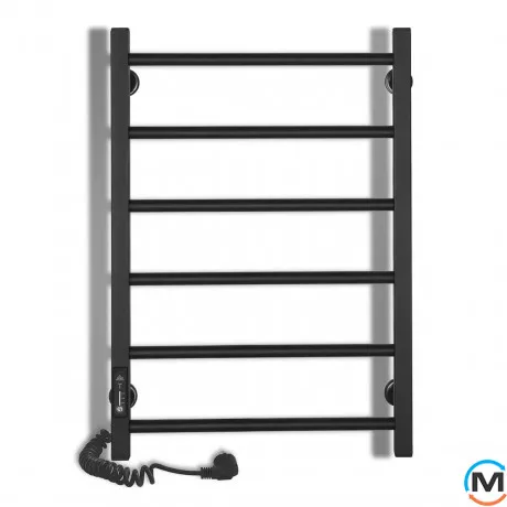 Полотенцесушитель электрический Laris Альфа ЧФ(Ч) 6 500 х 600 левое подключение R3, Исполнение: Левый, Высота (мм): 600, Ширина (мм): 525, фото , изображение 2