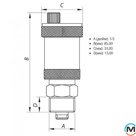Автоматичний відвідник повітря 1/2" ASG, фото , зображення 3