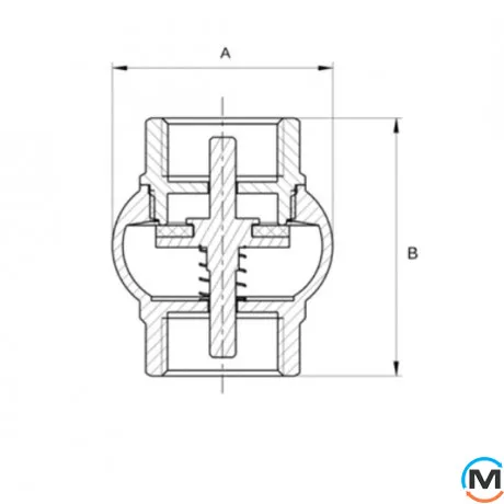 Клапан обратный 1" никель ASG+, Диаметр резьбы: 1", фото , изображение 2