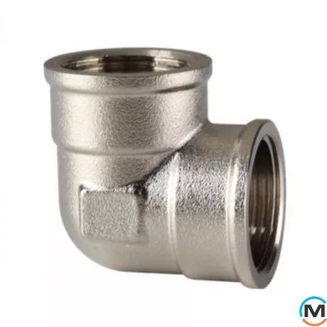 Кутник 2" ВВ нікель ASG, Тип різьблення: Внутрішня/Внутрішня, Діаметр різьблення: 2", фото 