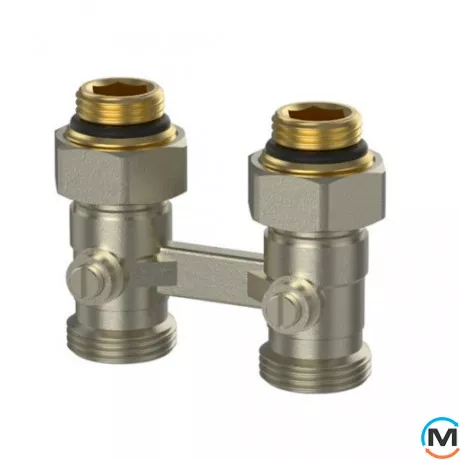 Узел нижнего подключения 1/2"x3/4" прямой ASG, Конструкция: Шаровый, Исполнение: Прямой, фото 