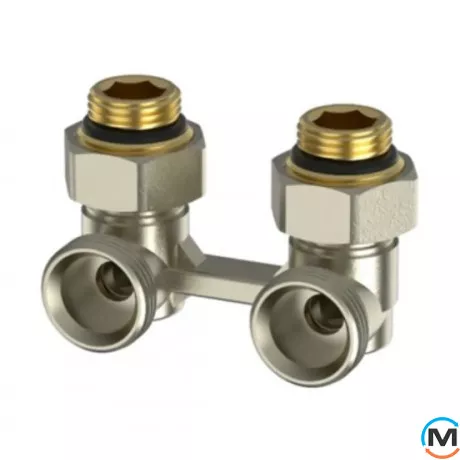 Узел нижнего подключения 1/2"x3/4" угловой ASG, Конструкция: Шаровый, Исполнение: Угловой, фото 