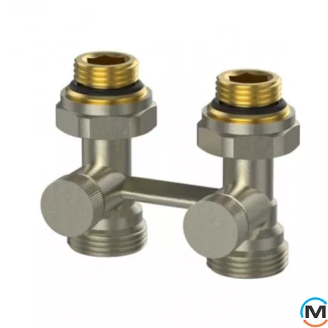 Узел нижнего подключения вентильный 1/2"x3/4" прямой ASG, Конструкция: Вентильный, Исполнение: Прямой, фото 