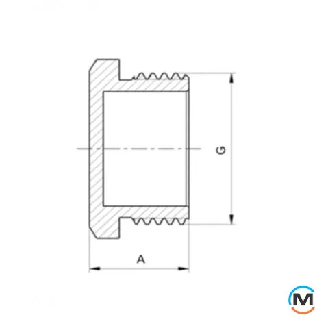 Заглушка 1" Н нікель ASG, Тип різьблення: Зовнішня, Діаметр різьблення: 1", фото , зображення 2