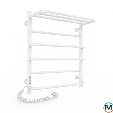 Полотенцесушитель электрический Laris Комфорт ЧФ6 500 х 600 с полкой левое подключение R3, Исполнение: Левый, Высота (мм): 600, фото 