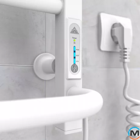 Полотенцесушитель электрический Laris Комфорт ЧФ6 500 х 600 с полкой правое подключение R3, Исполнение: Правый, Высота (мм): 600, фото , изображение 5