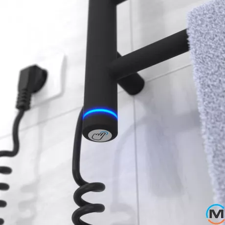 Полотенцесушитель электрический Laris Прайм ЧФ(Ч) 6 400 х 600 левое подключение S3, Исполнение: Левый, Цвет: Черный, Высота (мм): 600, фото , изображение 5