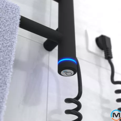 Полотенцесушитель электрический Laris Прайм ЧФ(Ч) 6 400 х 600 правое подключение S3, Исполнение: Правый, Цвет: Черный, Высота (мм): 600, фото , изображение 10