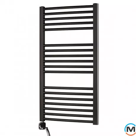 Электрическое полотенцесушитель Luxrad BASIC G 1200x500 черный мат. структурный тен (600 Вт) с кабелем налево, Модификация: с кабелем, Исполнение: Левый, Высота (мм): 1200, Макс. мощность (Вт): 600, фото , изображение 2