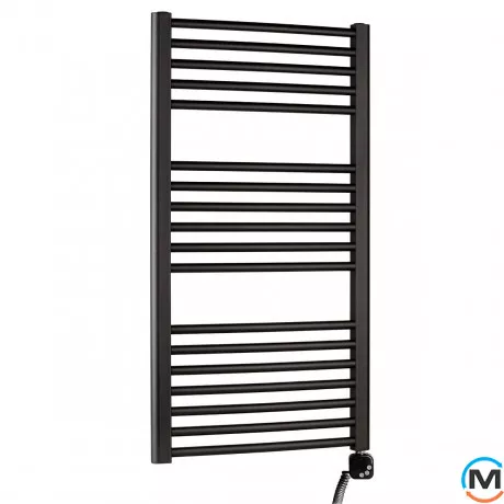 Електричний сушка для рушників Luxrad BASIC G 1200x500 чорний мат. структурний тен (600 Вт) з кабелем праворуч, Модифікація: с кабелем, Виконання: Правий, Висота (мм): 1200, Макс. потужність (Вт): 600, фото , зображення 2