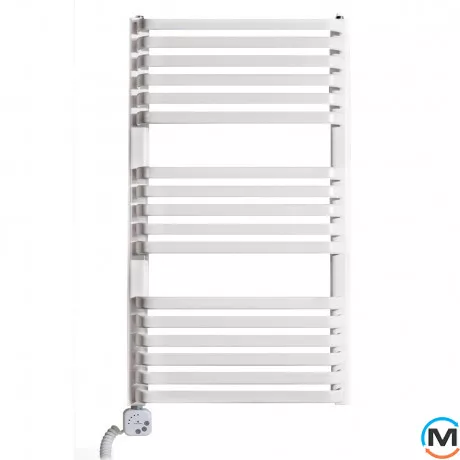 Електричний сушка для рушників Luxrad PIATTO 934x530 білий тен (600 Вт) з кабелем зліва, фото 