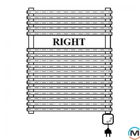 Електричний сушка для рушників Luxrad PIATTO 934x530 білий тен (600 Вт) з кабелем праворуч, Модифікація: с кабелем, Виконання: Правий, Колір: Білий, фото , зображення 5