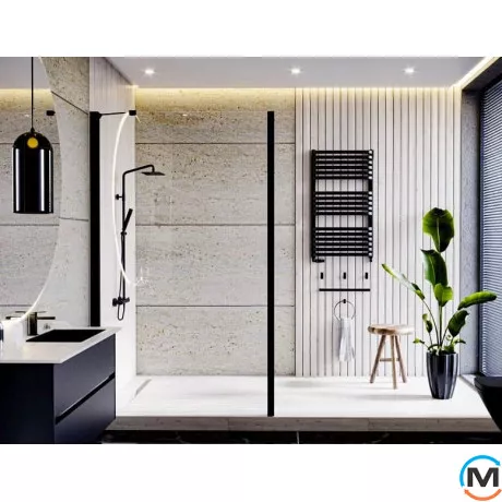 Электрическое полотенцесушитель Luxrad PIATTO 934x530 черный матовый структурный тен (600 Вт) с кабелем справа, Модификация: с кабелем, Исполнение: Правый, Цвет: Черный, фото , изображение 3